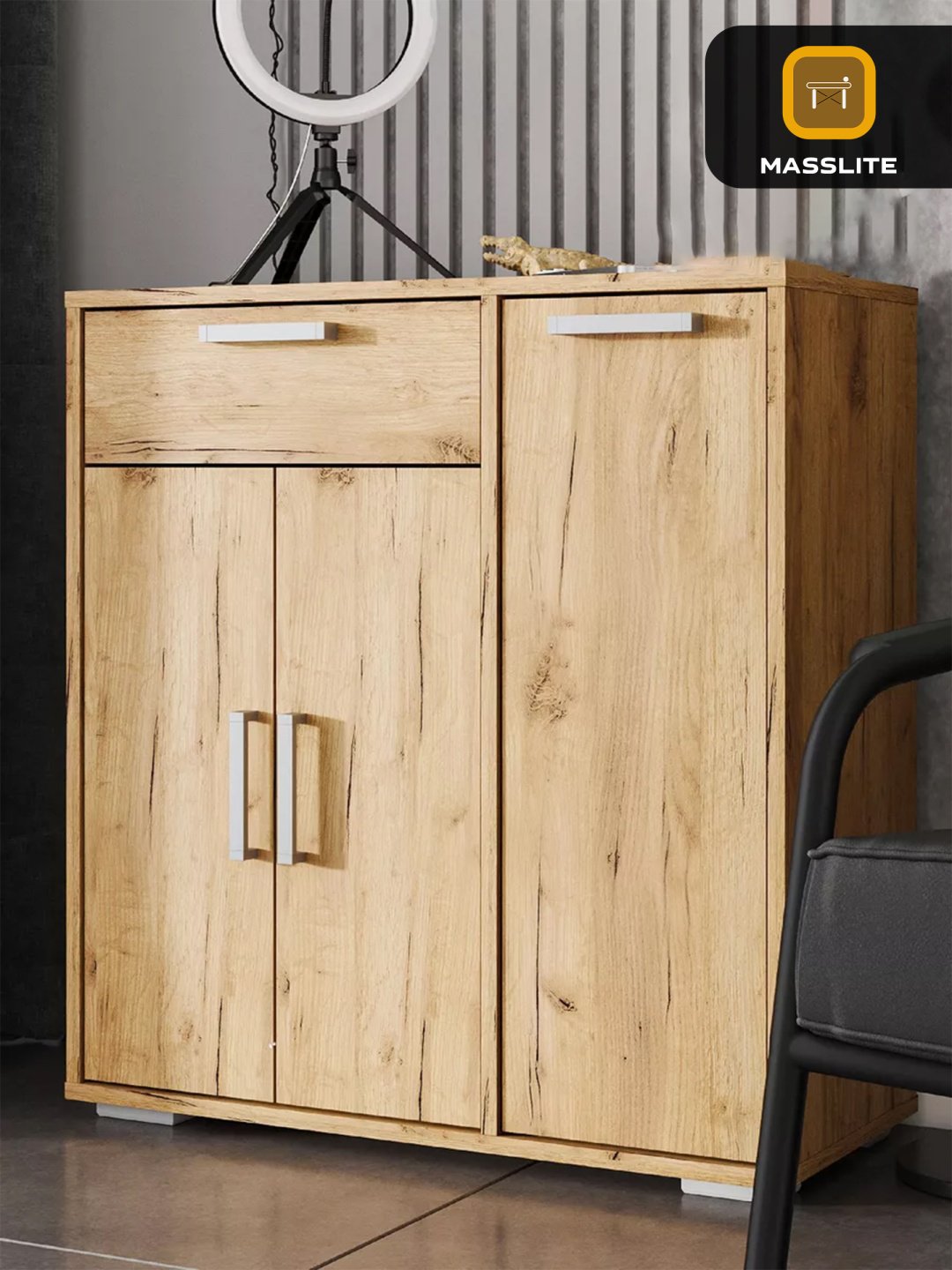 Комод MassLite DD-000747, 75x33x80 см, светло-коричневый купить,NaN