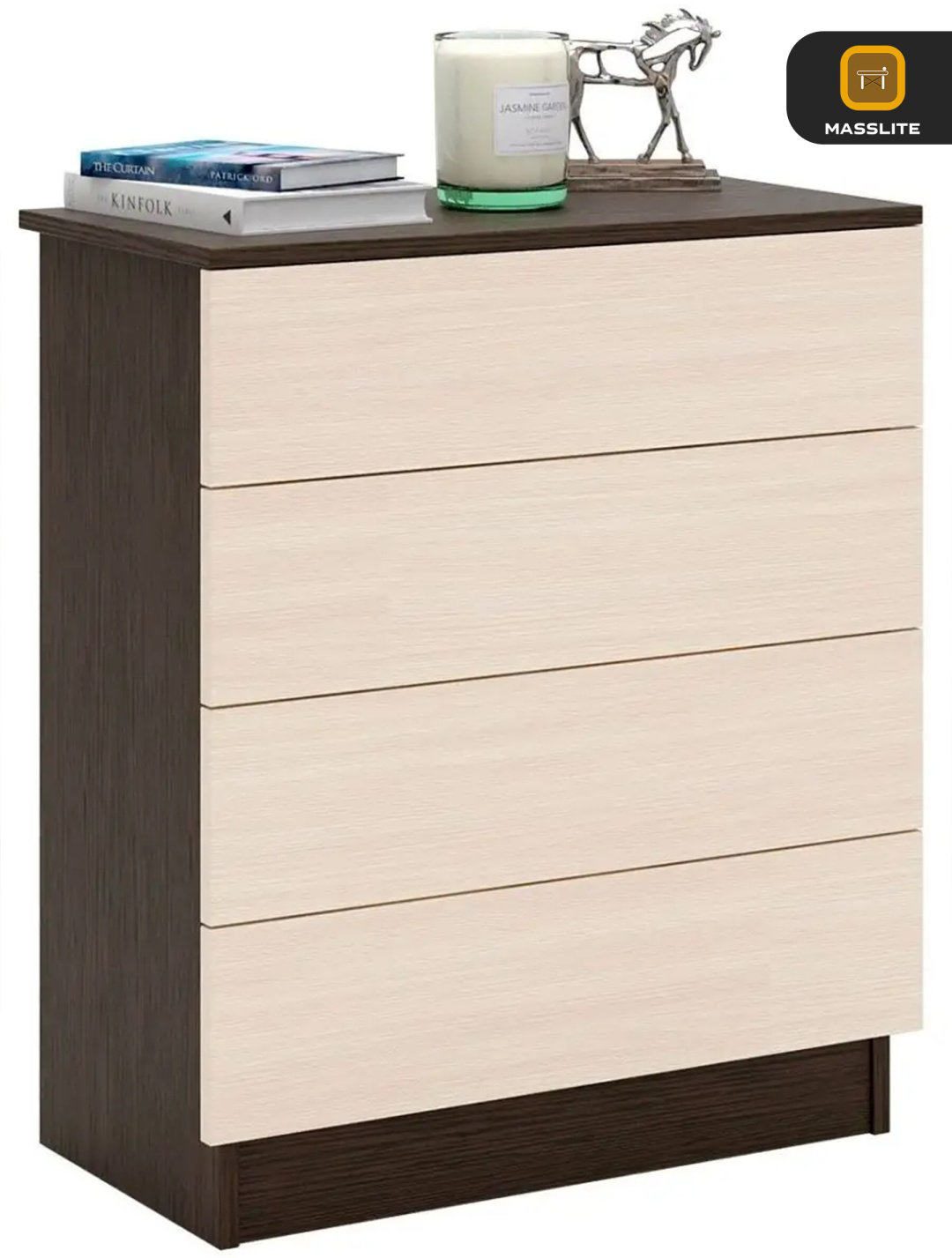 Комод MassLite ZHM-000054, 61.40x32.20x79.4 см, бежевый, темно-коричневый купить,NaN