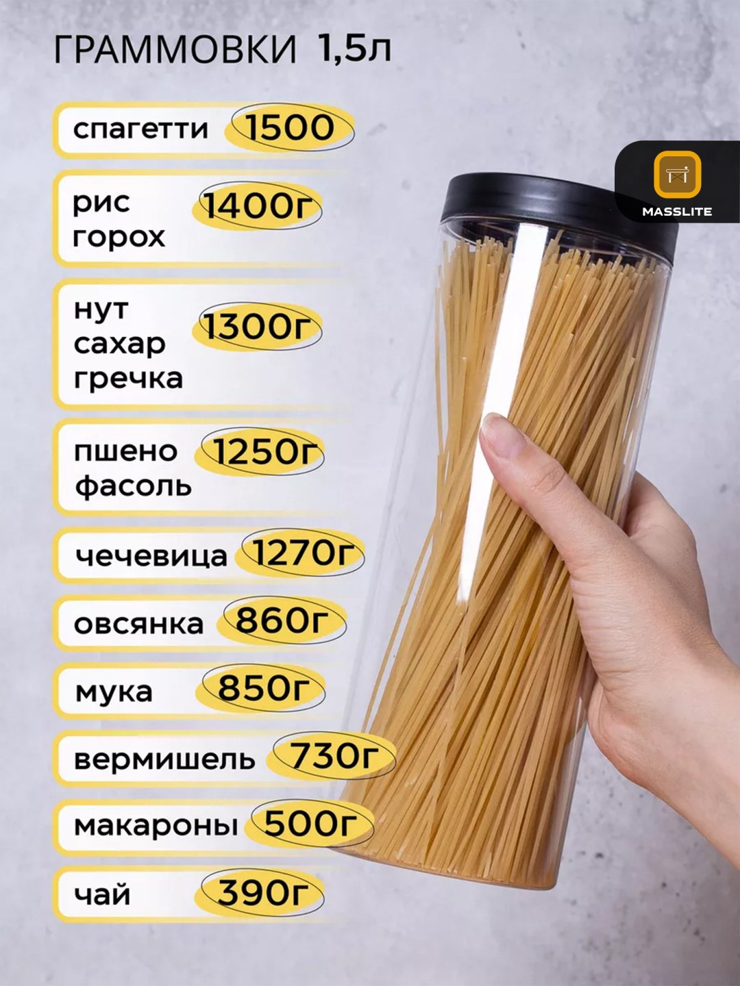 MassLite набор контейнеров ДД-000029 6 шт, пластик купить,NaN