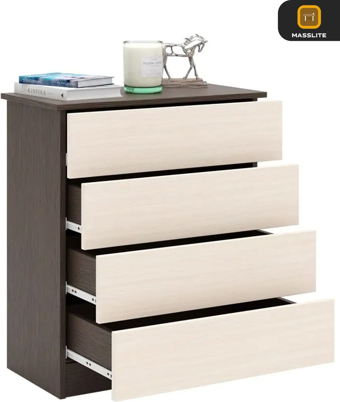 Комод MassLite ZHM-000061, 61.40x32.20x79.4 см, коричневый, бежевый купить,NaN