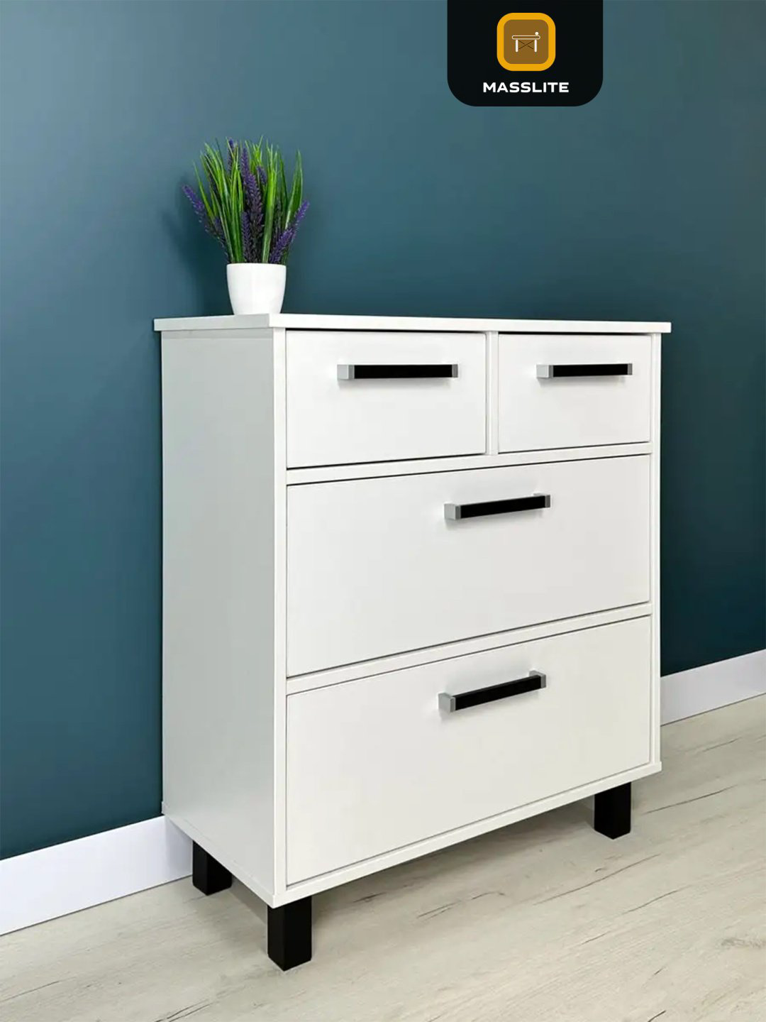 Комод MassLite DD-001599, 70x34x80 см, белый купить,NaN