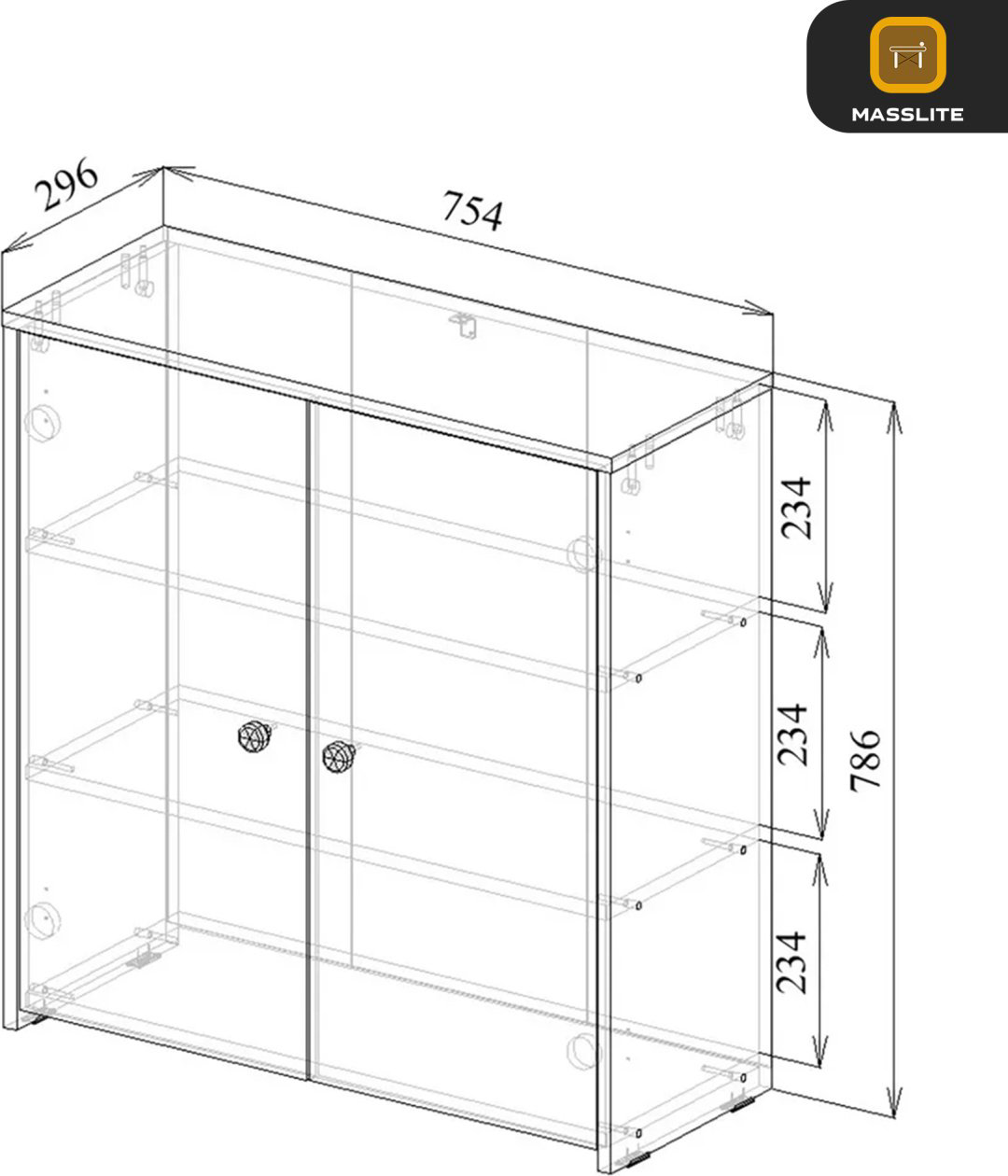 Комод MassLite ZHM-000087, 75.40x29.60x78.6 см, серый купить,NaN