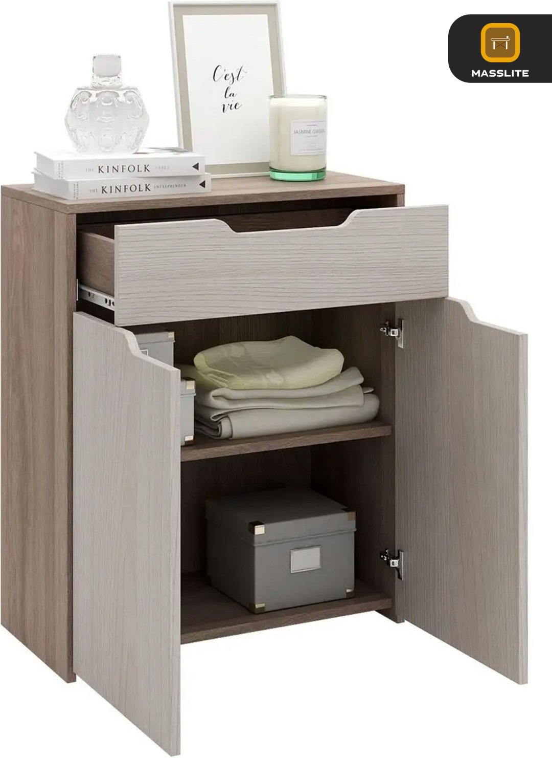 Комод MassLite ZHM-000046, 62x32.40x74.6 см, бежевый, светло-коричневый купить,NaN