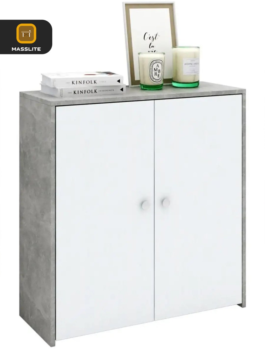 Комод MassLite ZHM-000089, 75.40x29.60x78.6 см, белый, серый купить,NaN