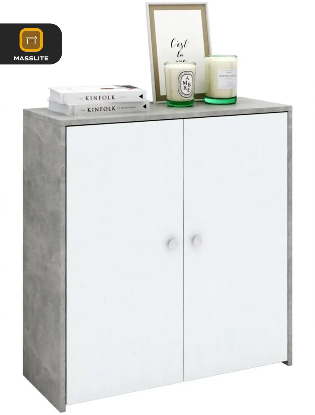 Комод MassLite ZHM-000089, 75.40x29.60x78.6 см, белый, серый купить,NaN