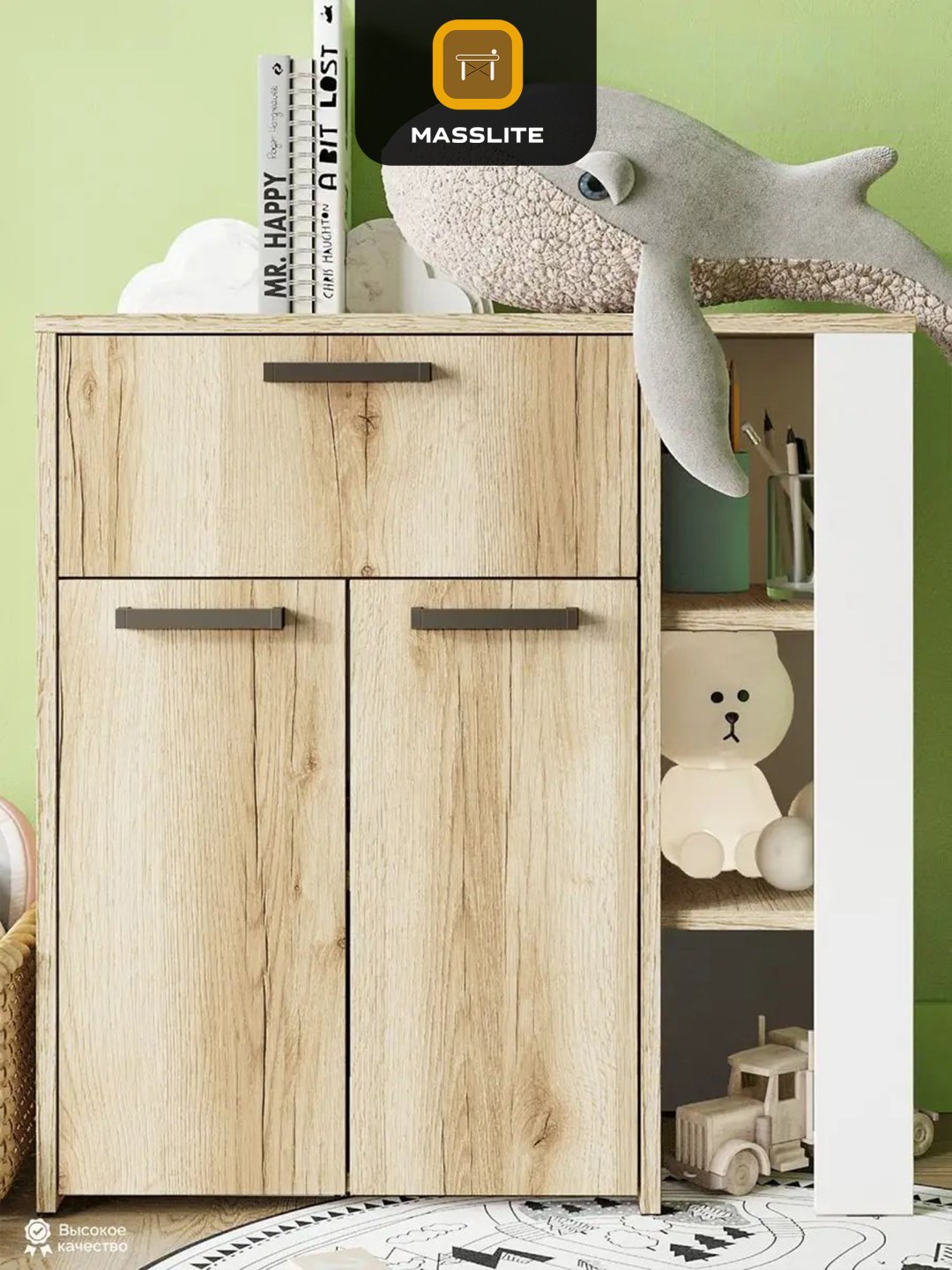 Комод MassLite Эдем, 73x33x75 см, белый, бежевый купить,NaN