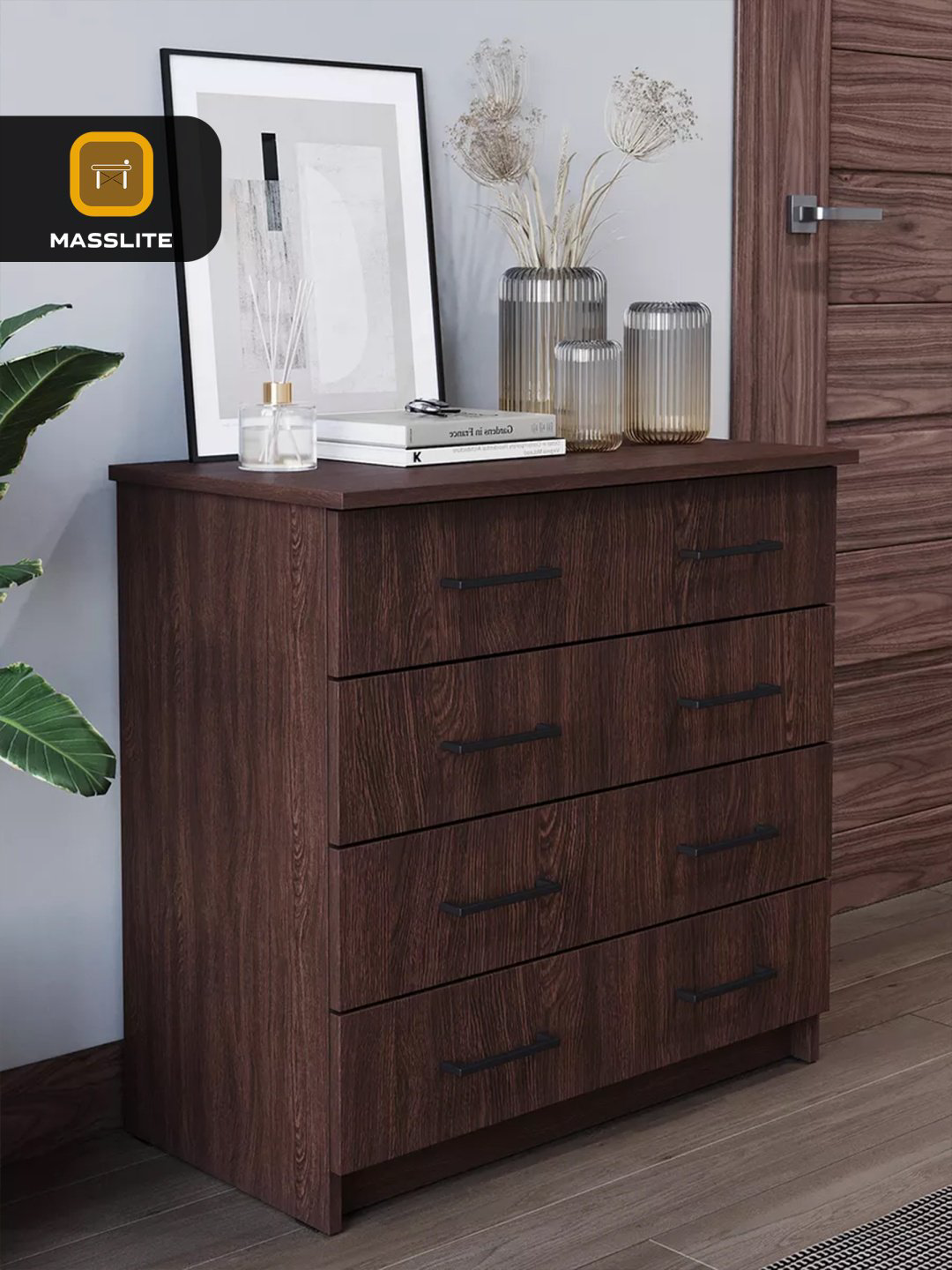 Комод MassLite DD-001092, 75x39x72 см, коричневый, темно-коричневый купить,NaN