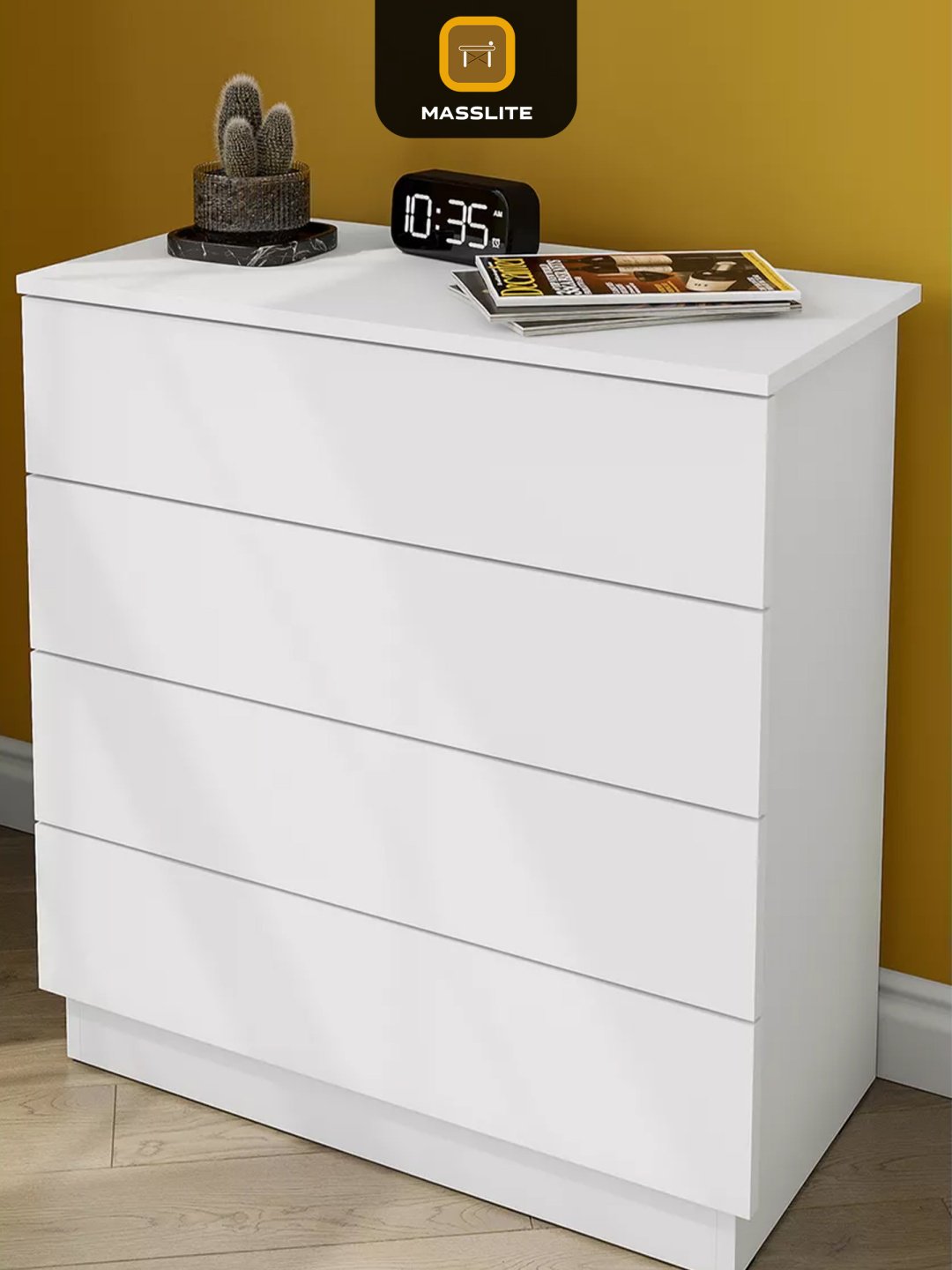 Комод MassLite DD-001286, 70x35x75.6 см, белый купить,NaN