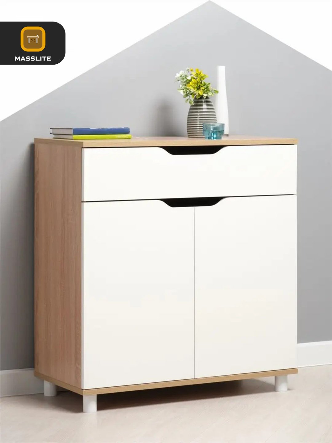Комод MassLite К-120047, 75x35x80 см, белый, бежевый купить,NaN
