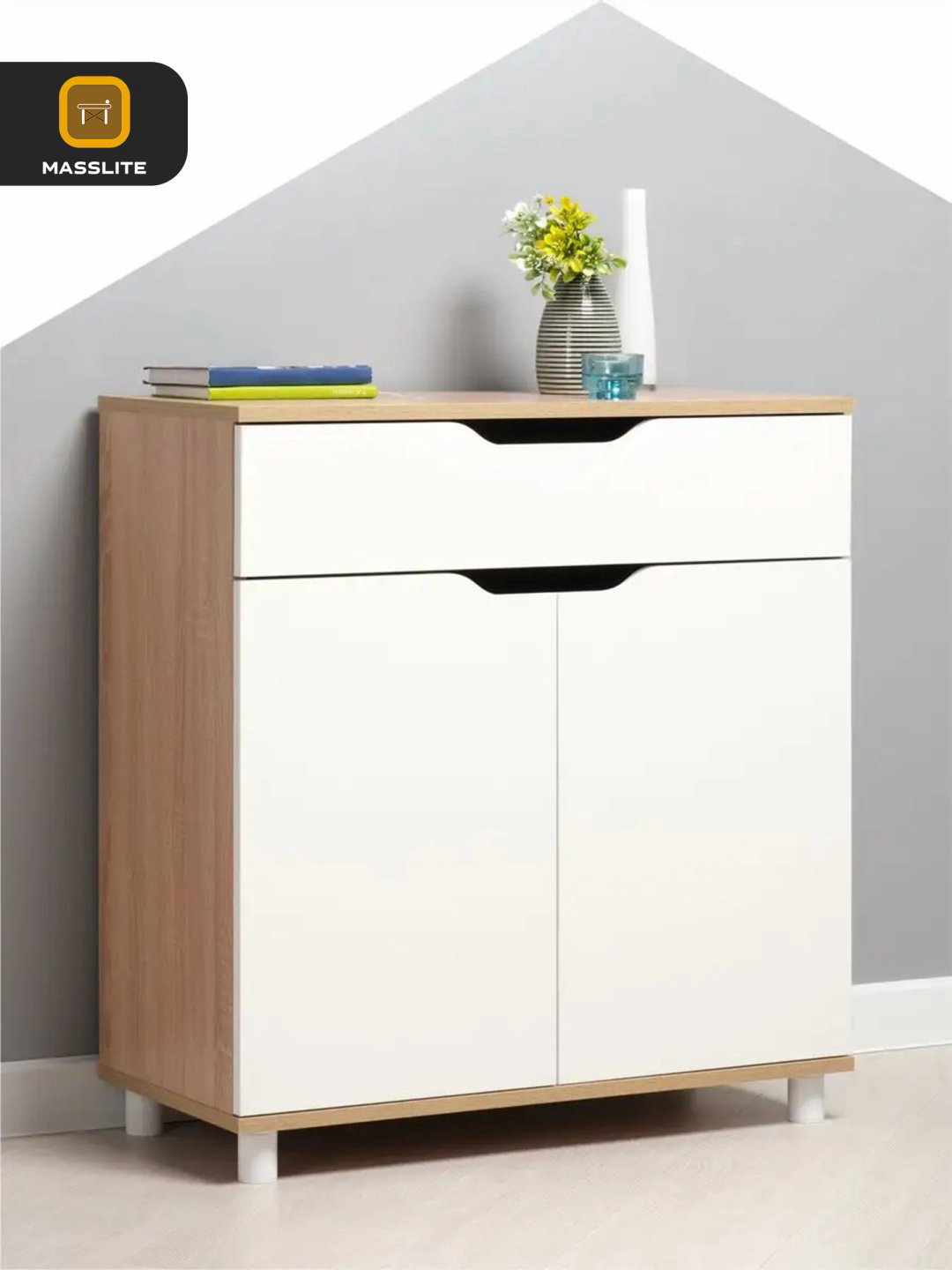 Комод MassLite К-120047, 75x35x80 см, белый, бежевый купить,NaN