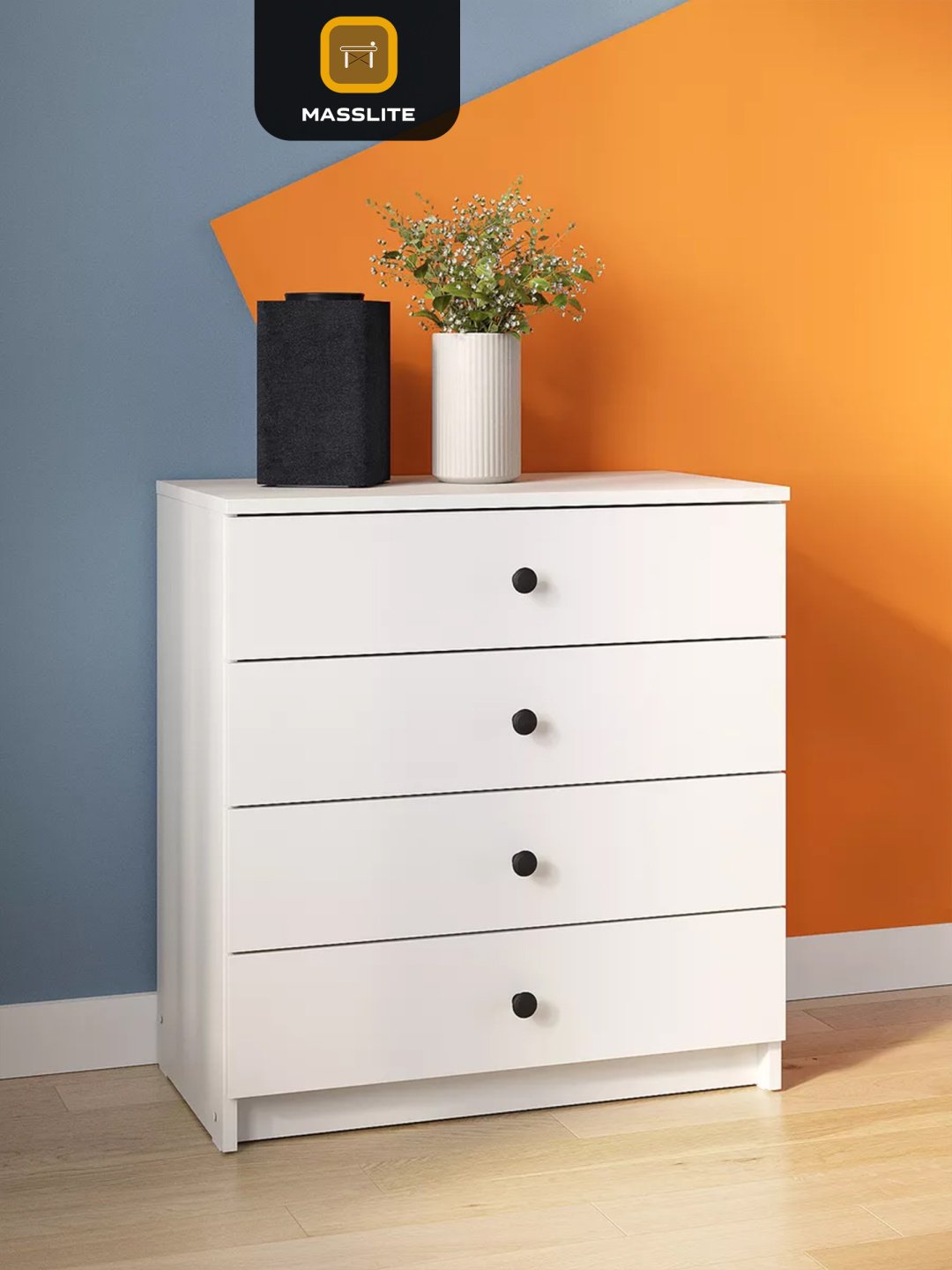 Комод MassLite DD-001285, 68.20x37.50x71.9 см, белый купить,NaN