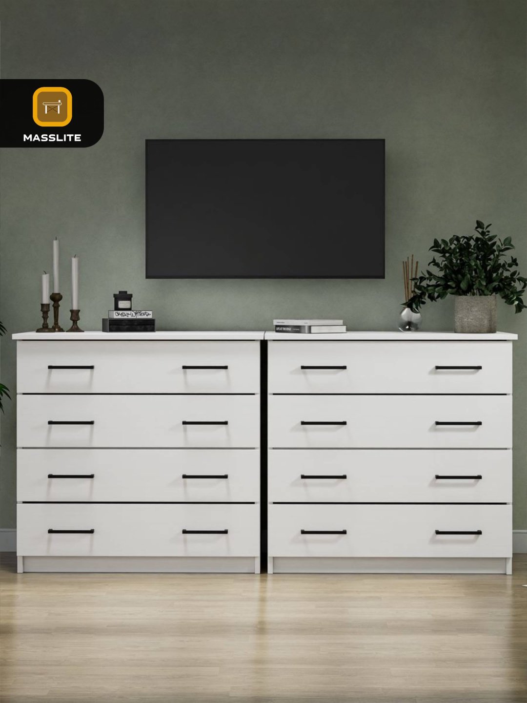 Комод MassLite АМ-1000116, 75x40x72 см, белый купить,NaN