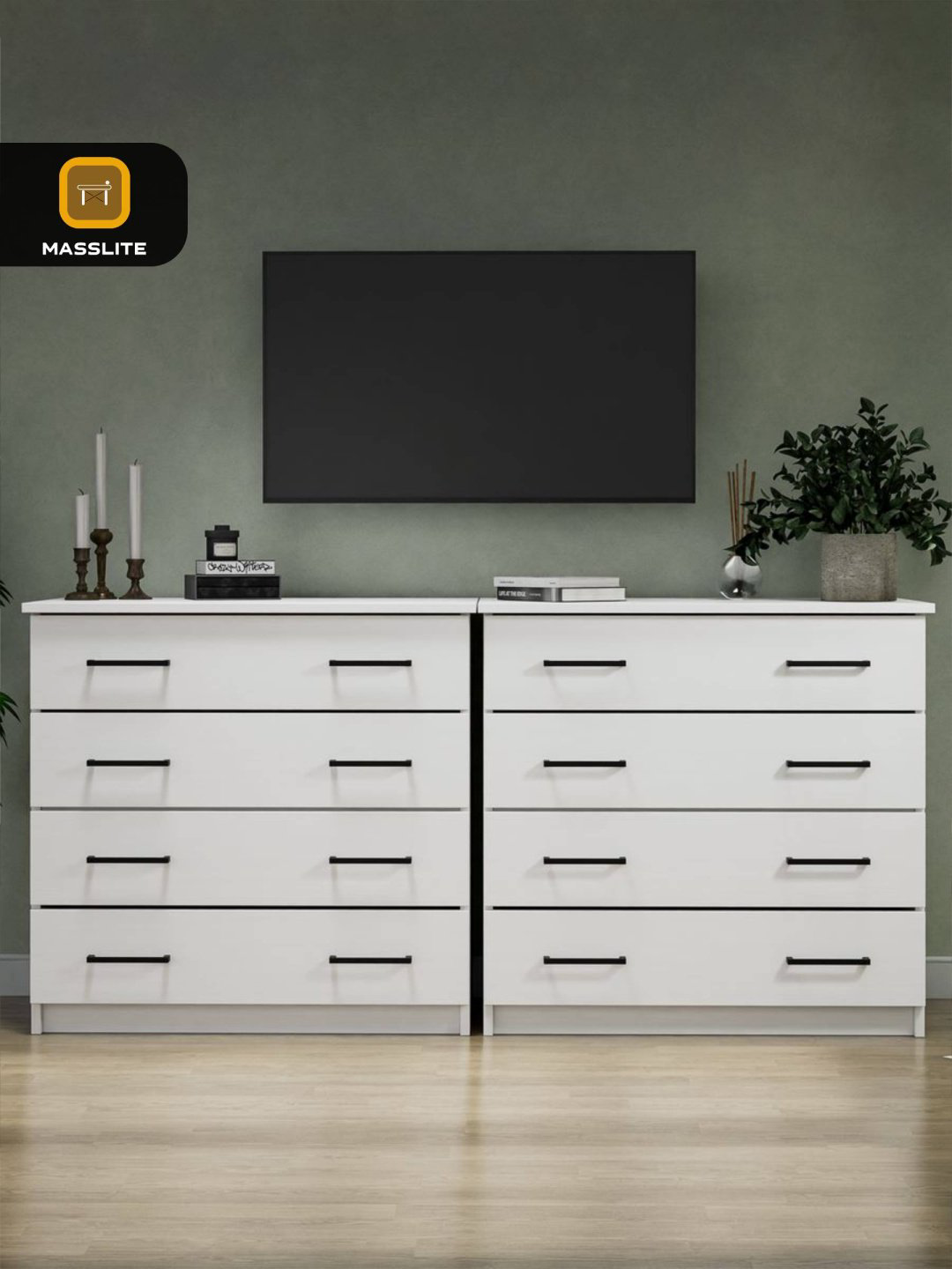 Комод MassLite АМ-1000116, 75x40x72 см, белый купить,NaN