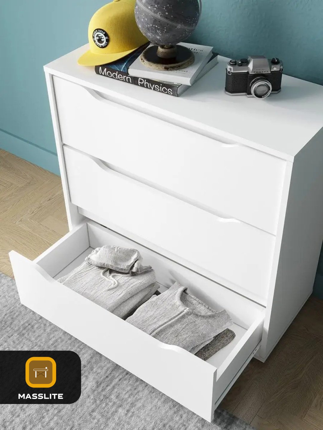 Комод MassLite К-120021, 75x33x75 см, белый купить,NaN
