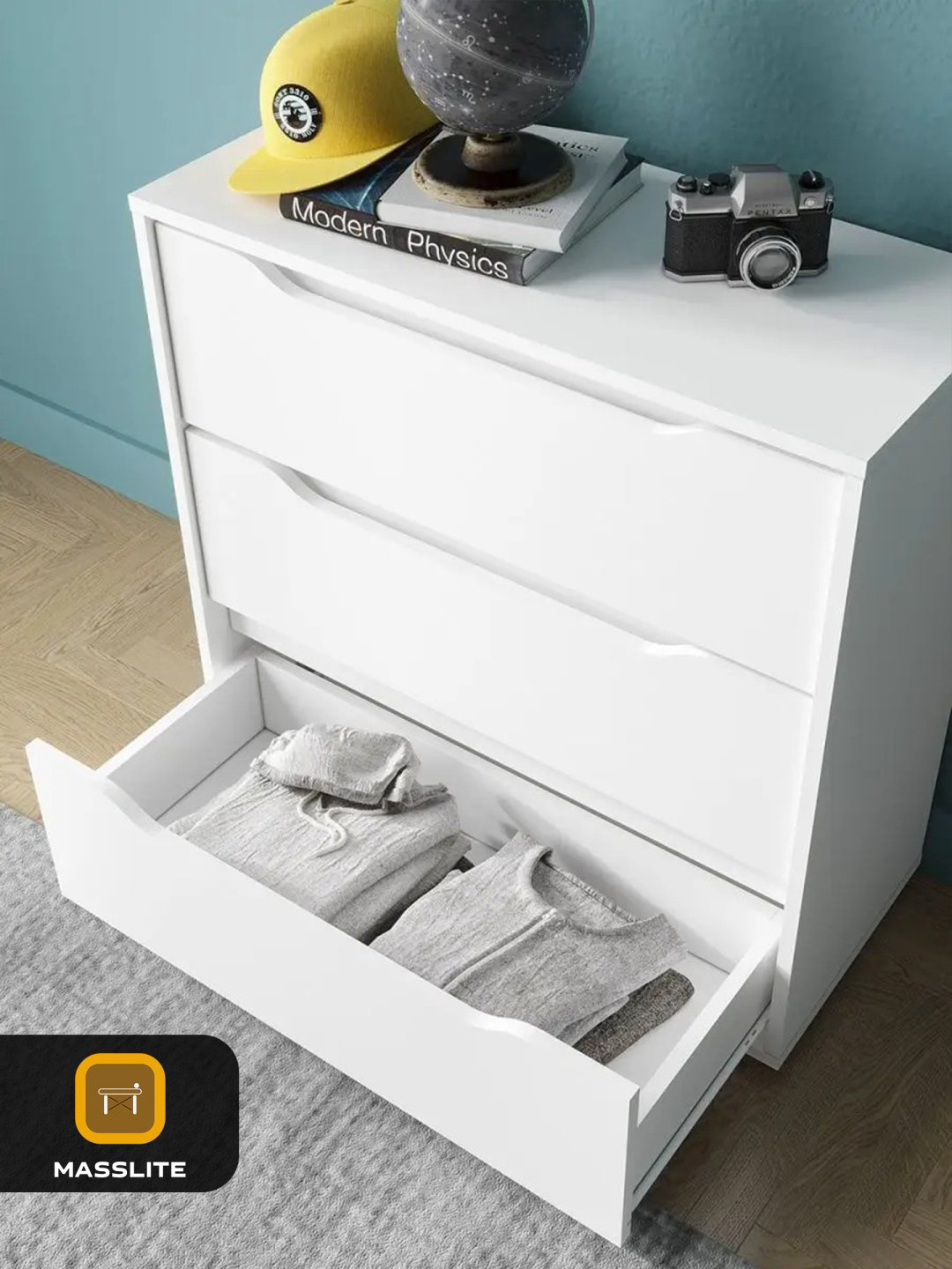 Комод MassLite К-120021, 75x33x75 см, белый купить,NaN