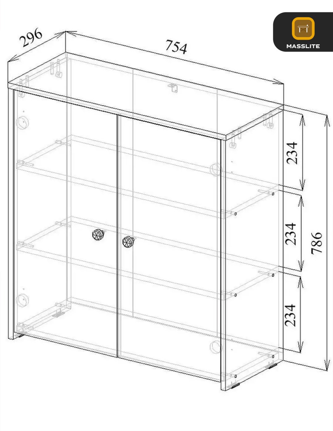 Комод MassLite ZHM-000090, 75.40x29.60x78.6 см, серый купить,NaN