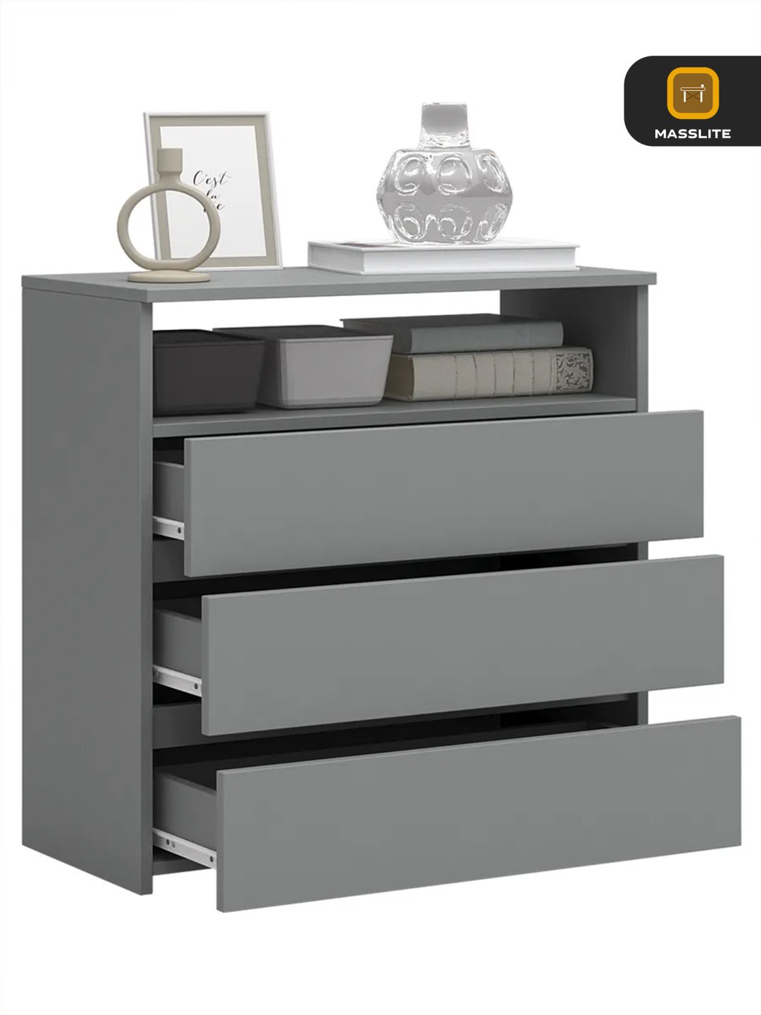 Комод MassLite ZHM-000076, 67.40x32.20x71.2 см, темно-серый купить,NaN