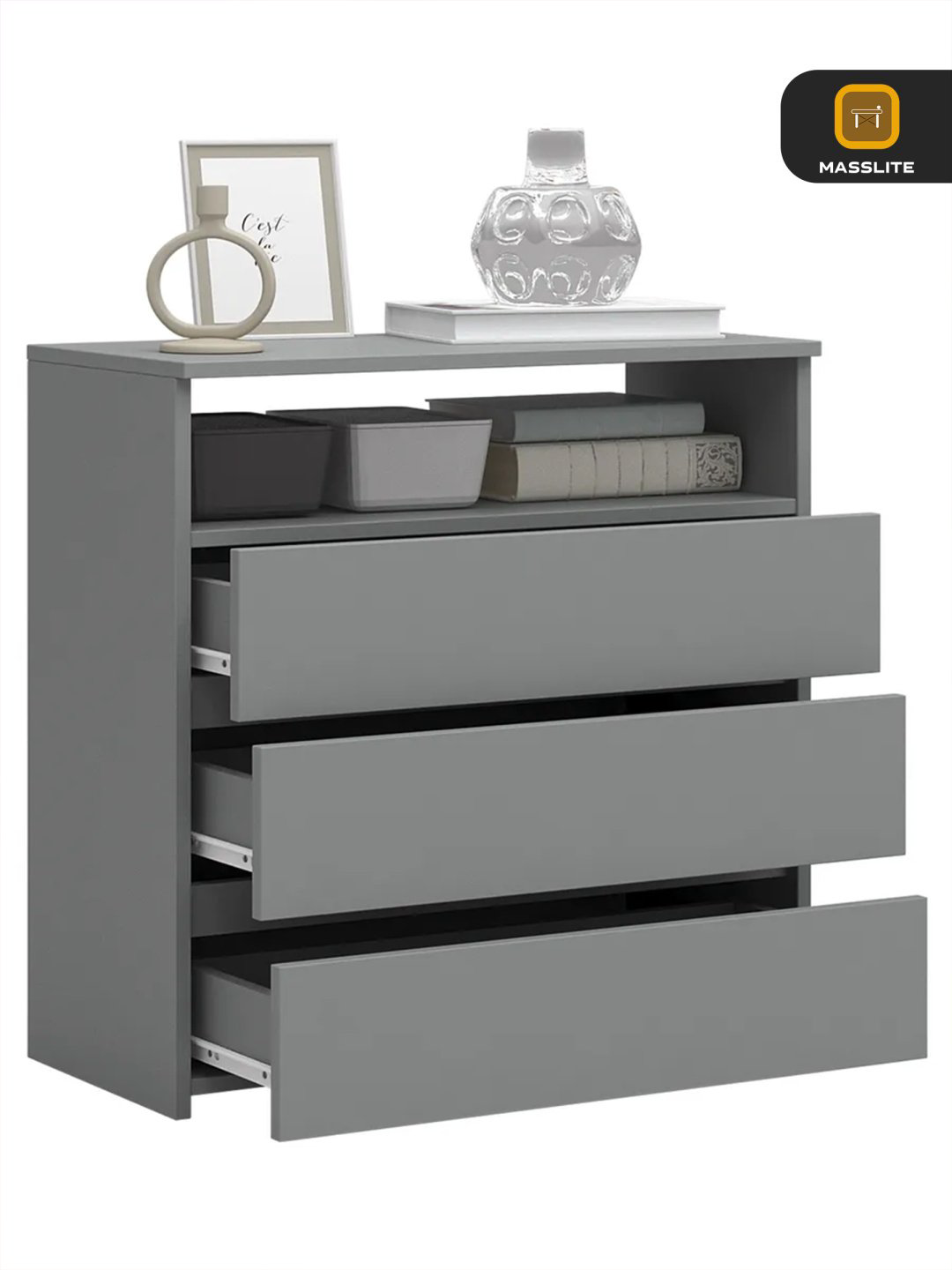 Комод MassLite ZHM-000076, 67.40x32.20x71.2 см, темно-серый купить,NaN