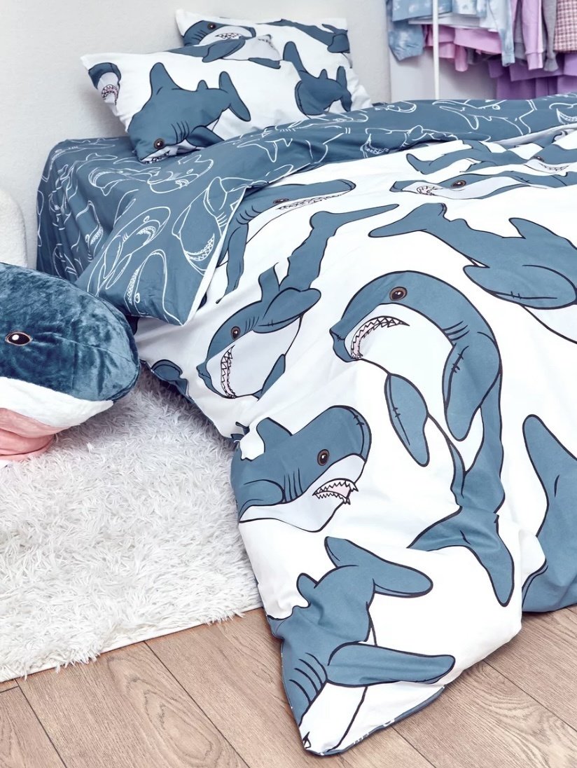 Комплект Crazy Getup Mems 1.5-спальный хлопок, перкаль, 1 наволочка: 70x70 см