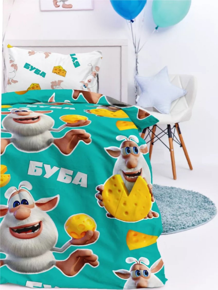 Комплект 1.5-спальный хлопок, поплин, : 70x70 см