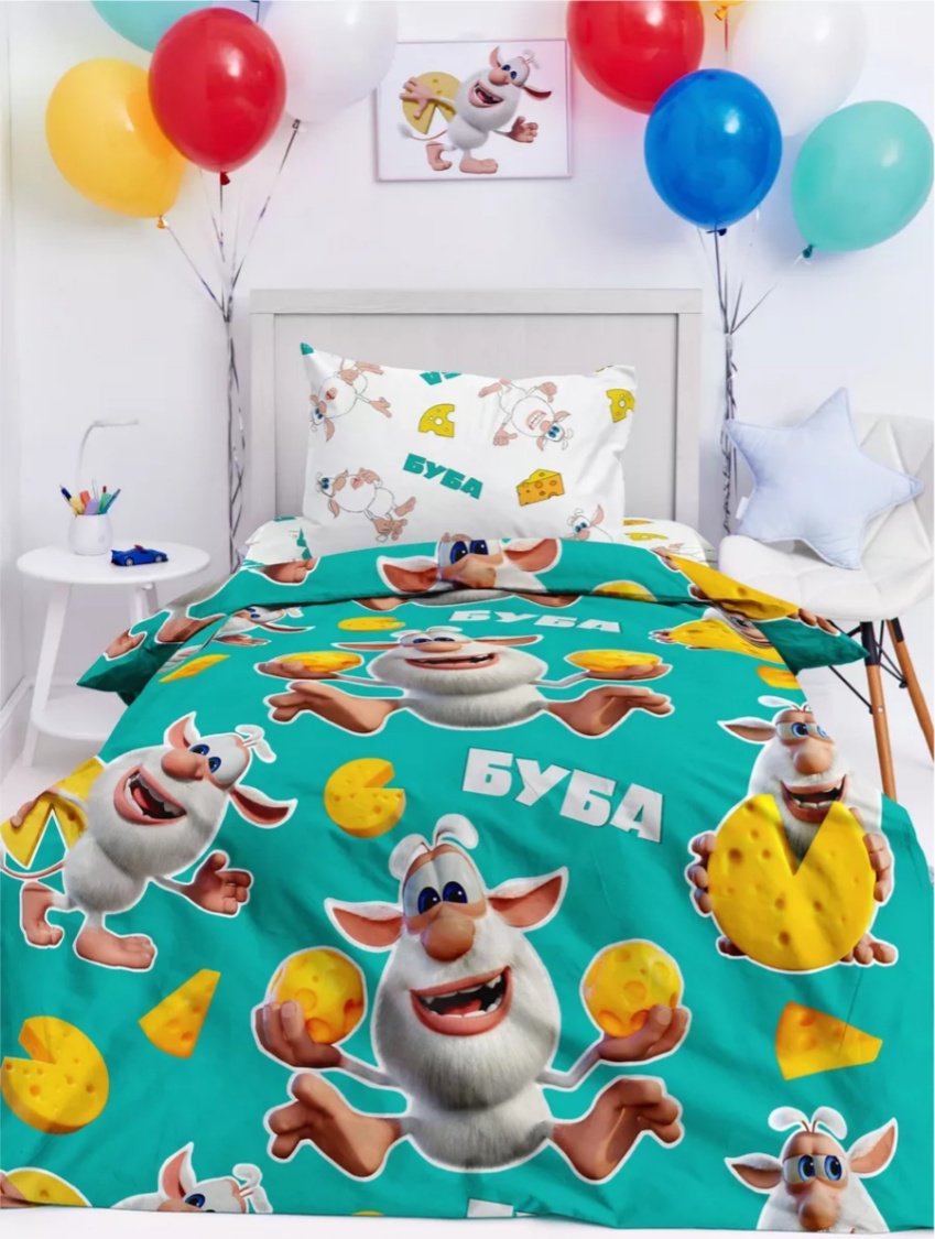 Комплект 1.5-спальный хлопок, поплин, : 70x70 см