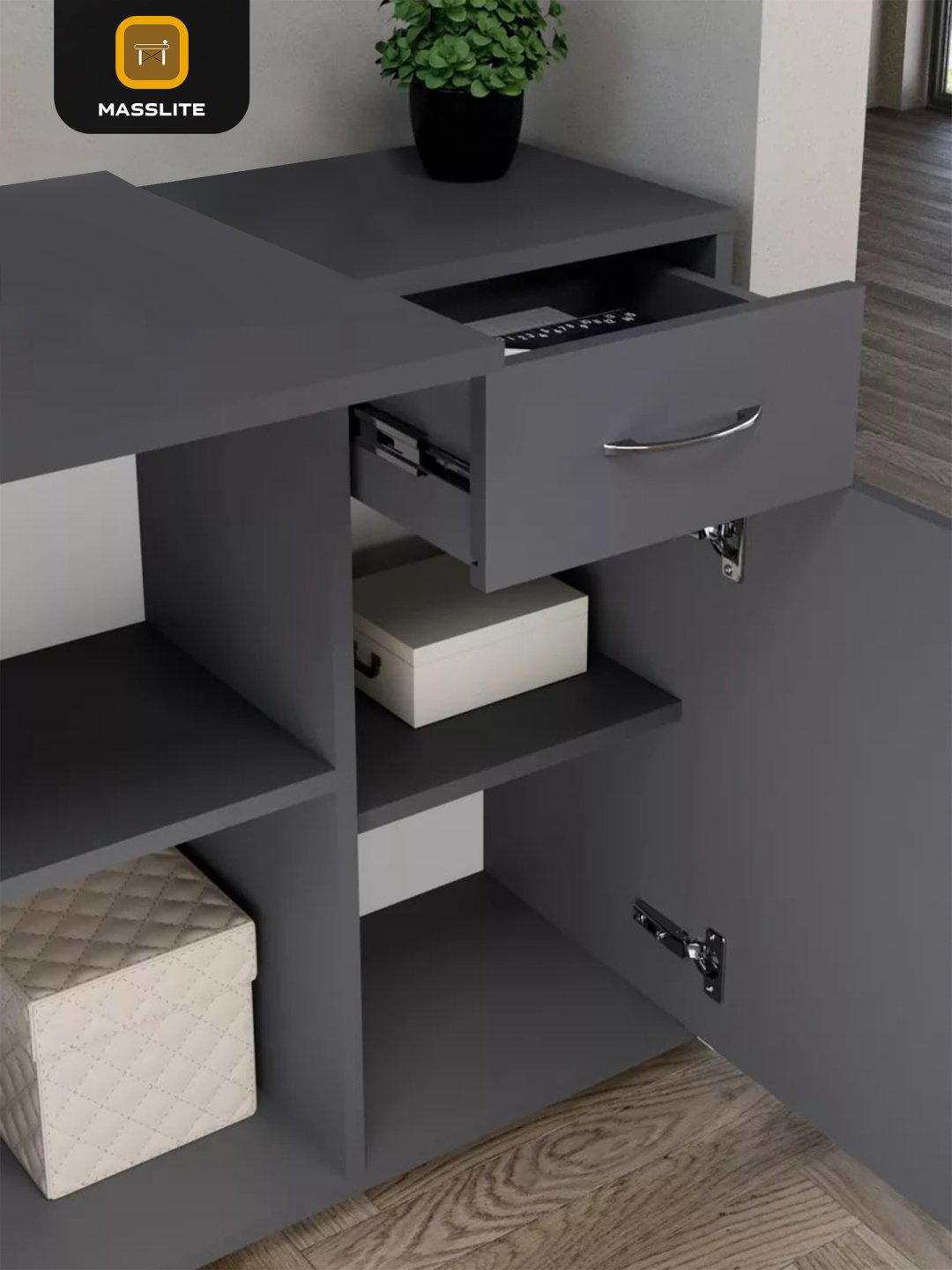 Стол письменный MassLite СП-200001, 115х50x73 см, серый купить,NaN