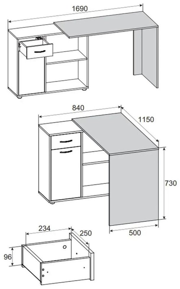 Стол письменный Ricoo 150407599, 115х50x73 см, коричневый купить,NaN