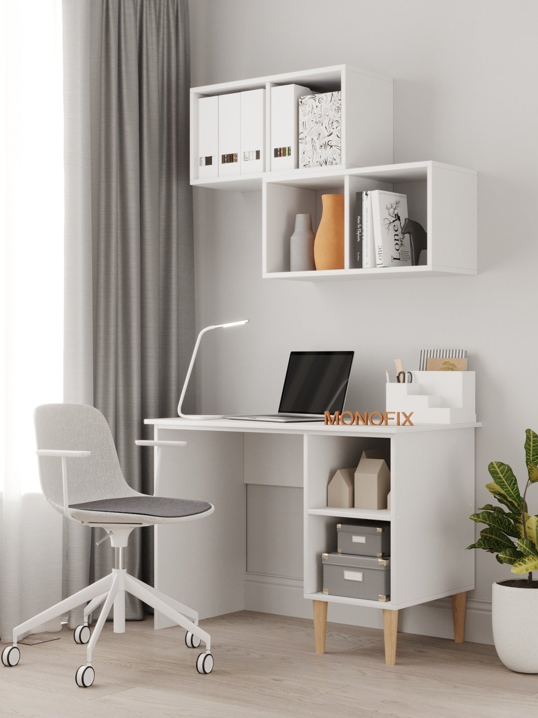 Стол письменный MONOFIX ОДОС, 105х56x75 см, белый купить,NaN