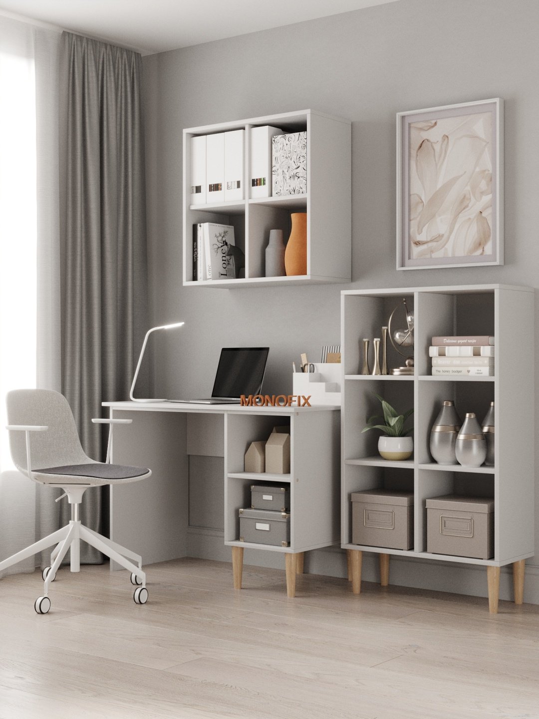Стол письменный MONOFIX ОДОС, 105х56x75 см, белый купить,NaN