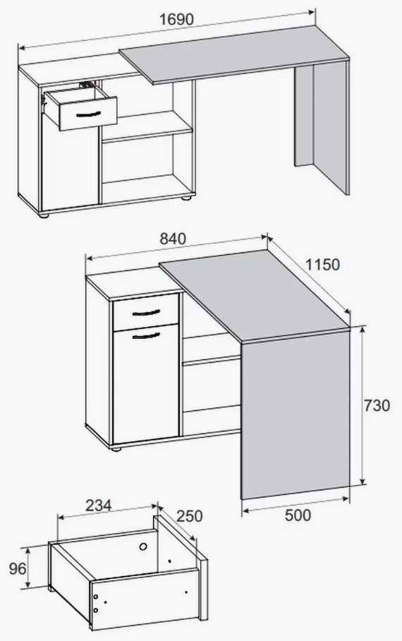Стол компьютерный Ricco, 115х50x73 см, бежевый купить,NaN