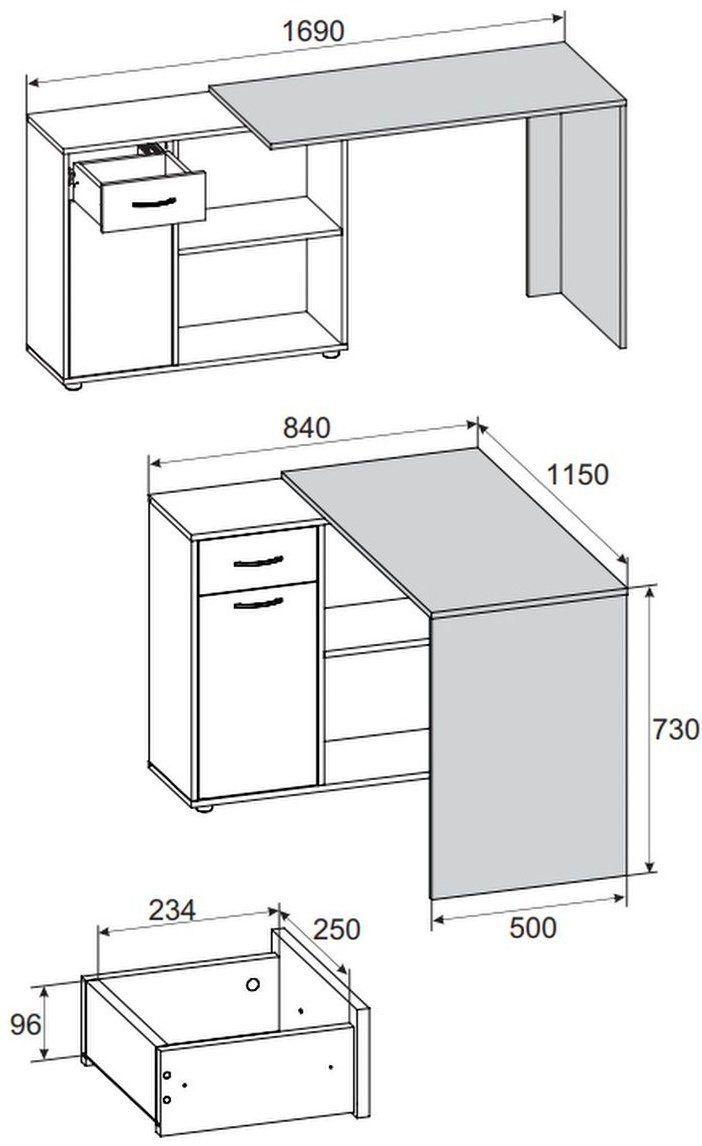 Стол компьютерный MassLite Элегро, 169х50x73 см, светло-коричневый купить,NaN
