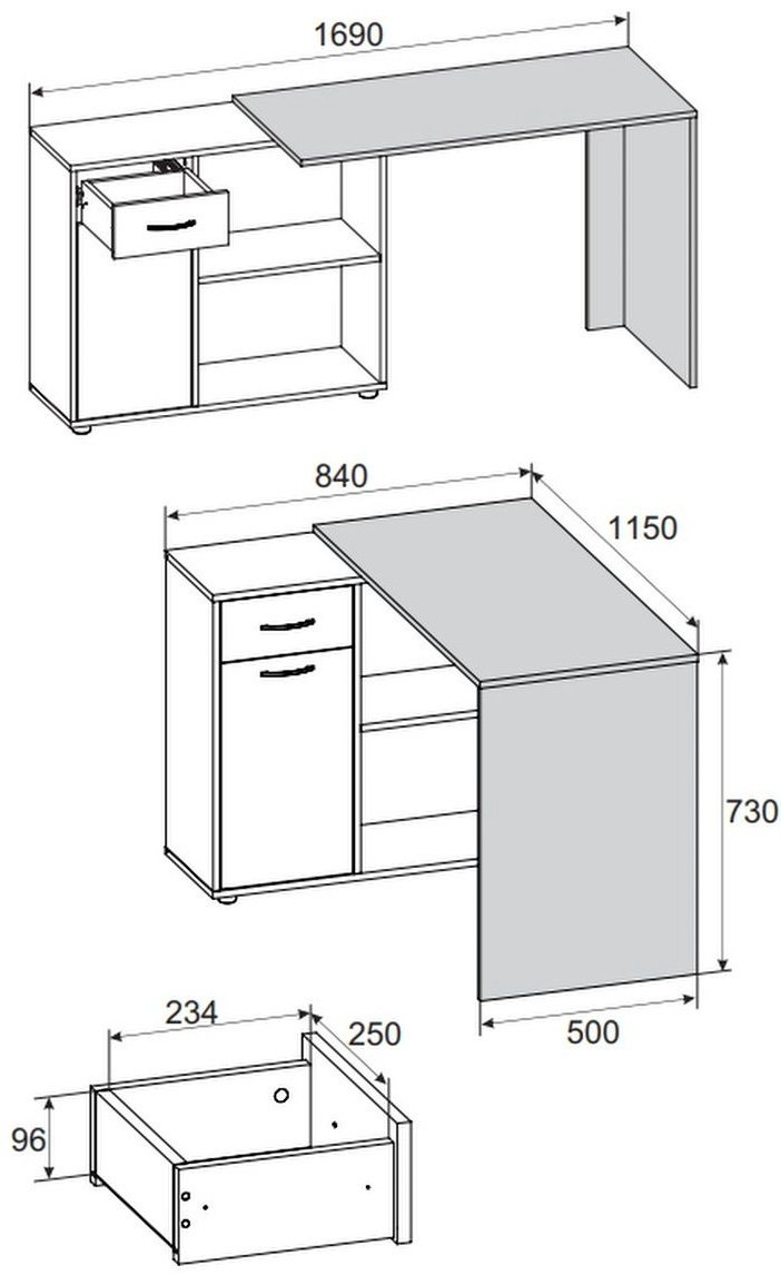 Стол компьютерный MassLite Элегро, 169х50x73 см, светло-коричневый купить,NaN