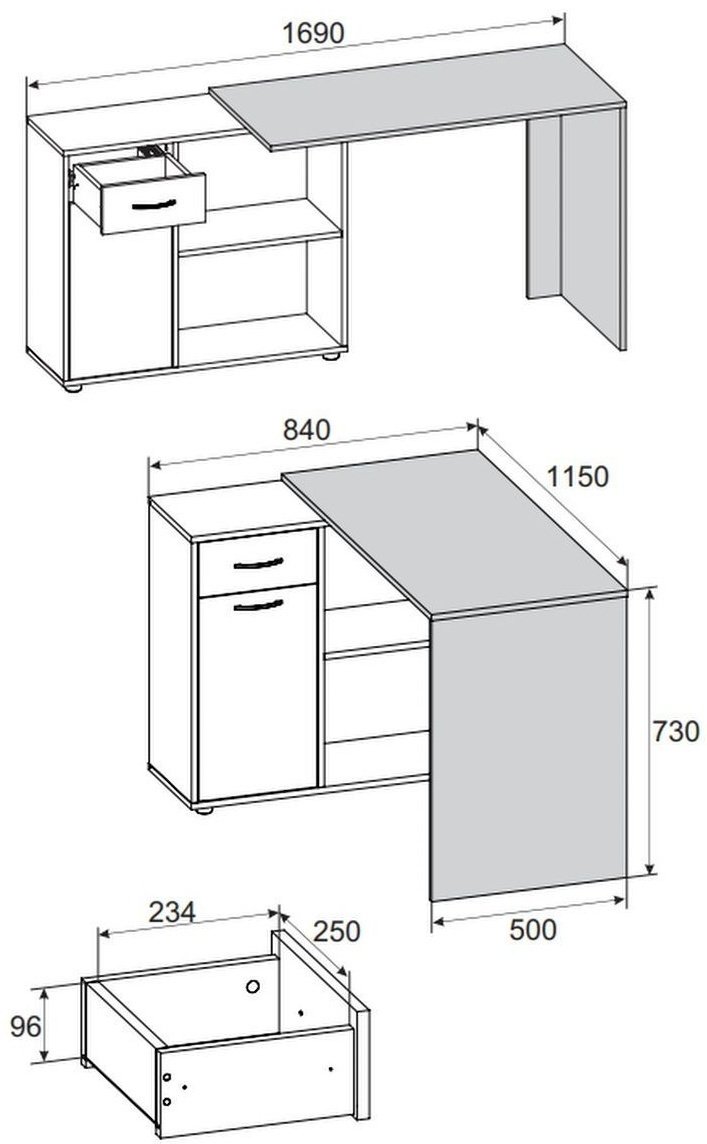 Стол компьютерный MassLite Элегро, 169х50x73 см, светло серый купить,NaN