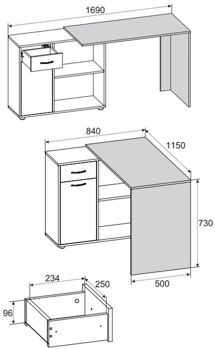 Стол компьютерный MassLite Элегро, 169х50x73 см, светло серый купить,NaN