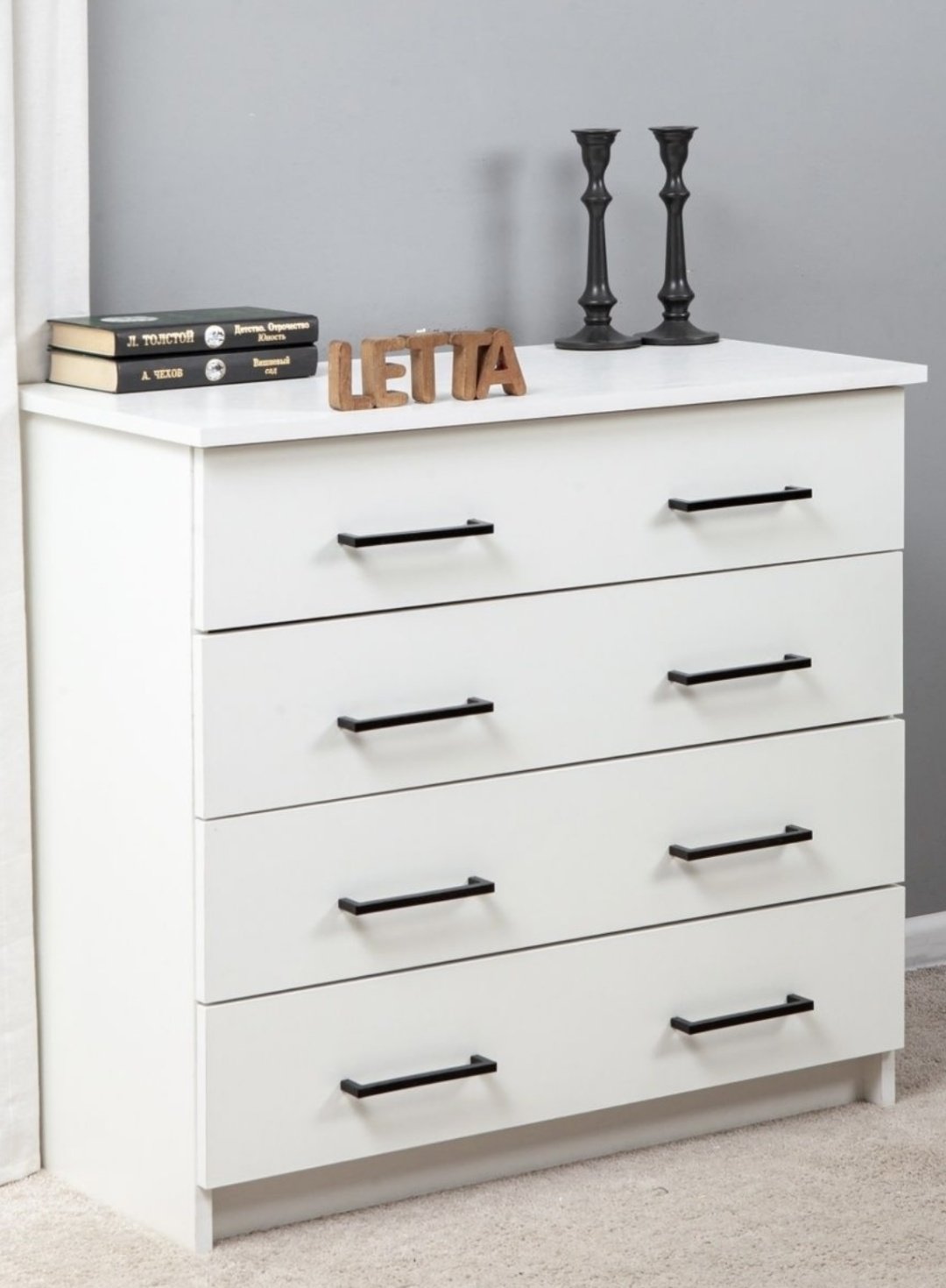 Комод Letta Malta Plus, 75x39x72 см, белый купить,NaN