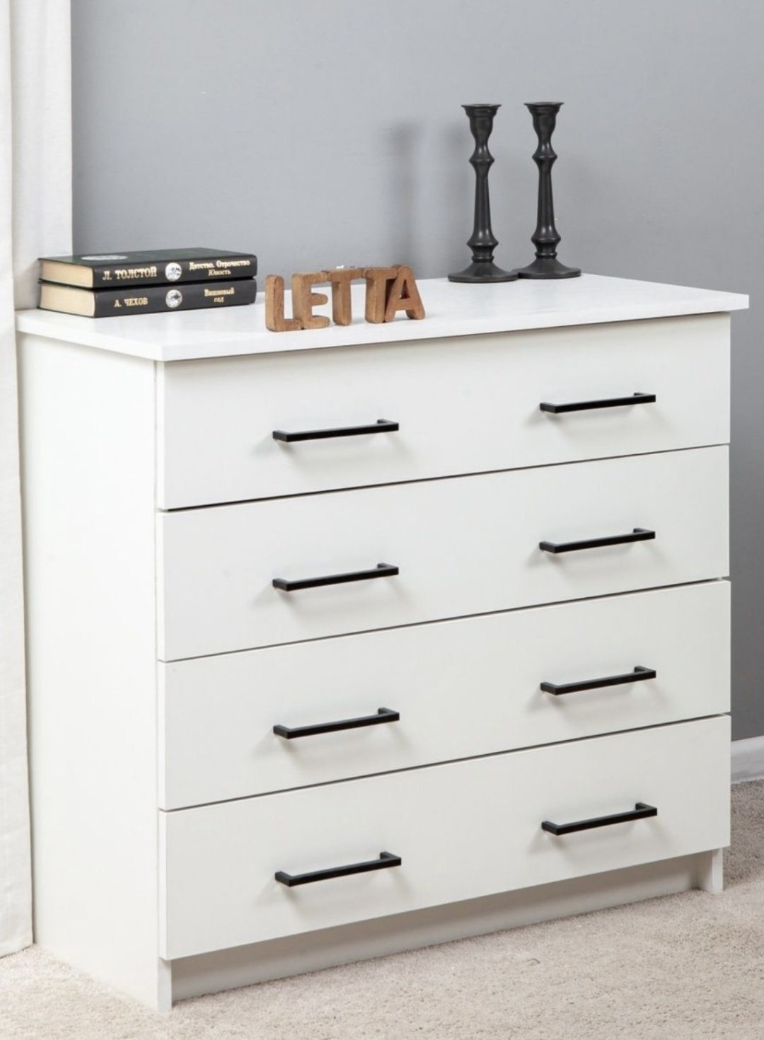 Комод Letta Malta Plus, 75x39x72 см, белый купить,NaN