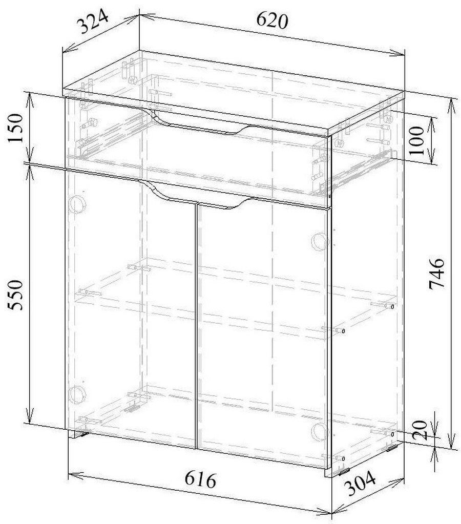 Комод Letta 158141745, 62x32.40x74.6 см, коричневый купить,NaN