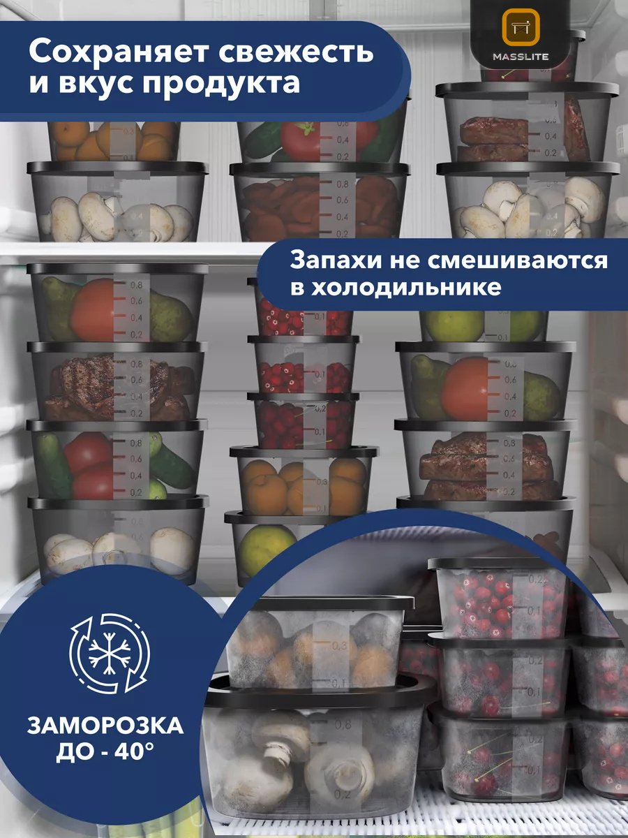 MassLite набор контейнеров МС-100009 20 шт, полипропилен, пластик купить,NaN