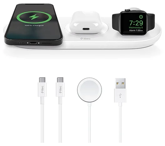 Беспроводное зарядное устройство TTEC AirCharger Trio белое