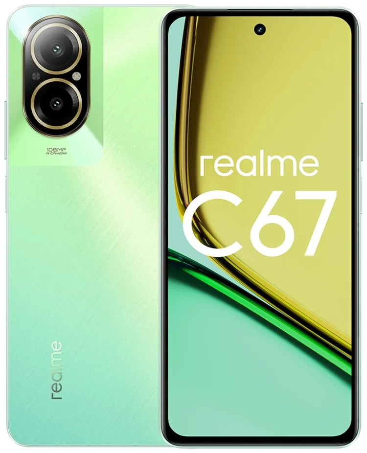 Смартфон Realme C67 4G 6/128Gb Sunny Oasis + Подарок Наушники Realme Buds T110 White купить,0