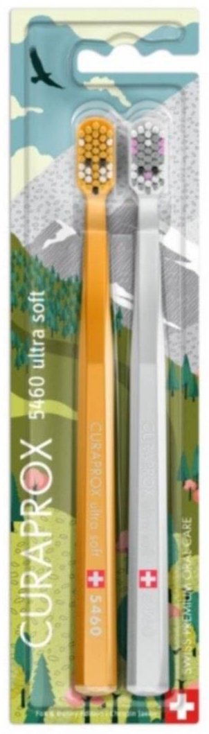 CURAPROX Наборы по две щётки CS 5460 ultrasoft Fox and Bunny зубная щетка мягкая 2 шт