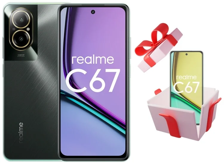 Смартфон Realme C67 4G 8/256Gb Black Rock + Подарок Cмартфон Realme C67 4G 8/256Gb Sunny Oasis купить,NaN