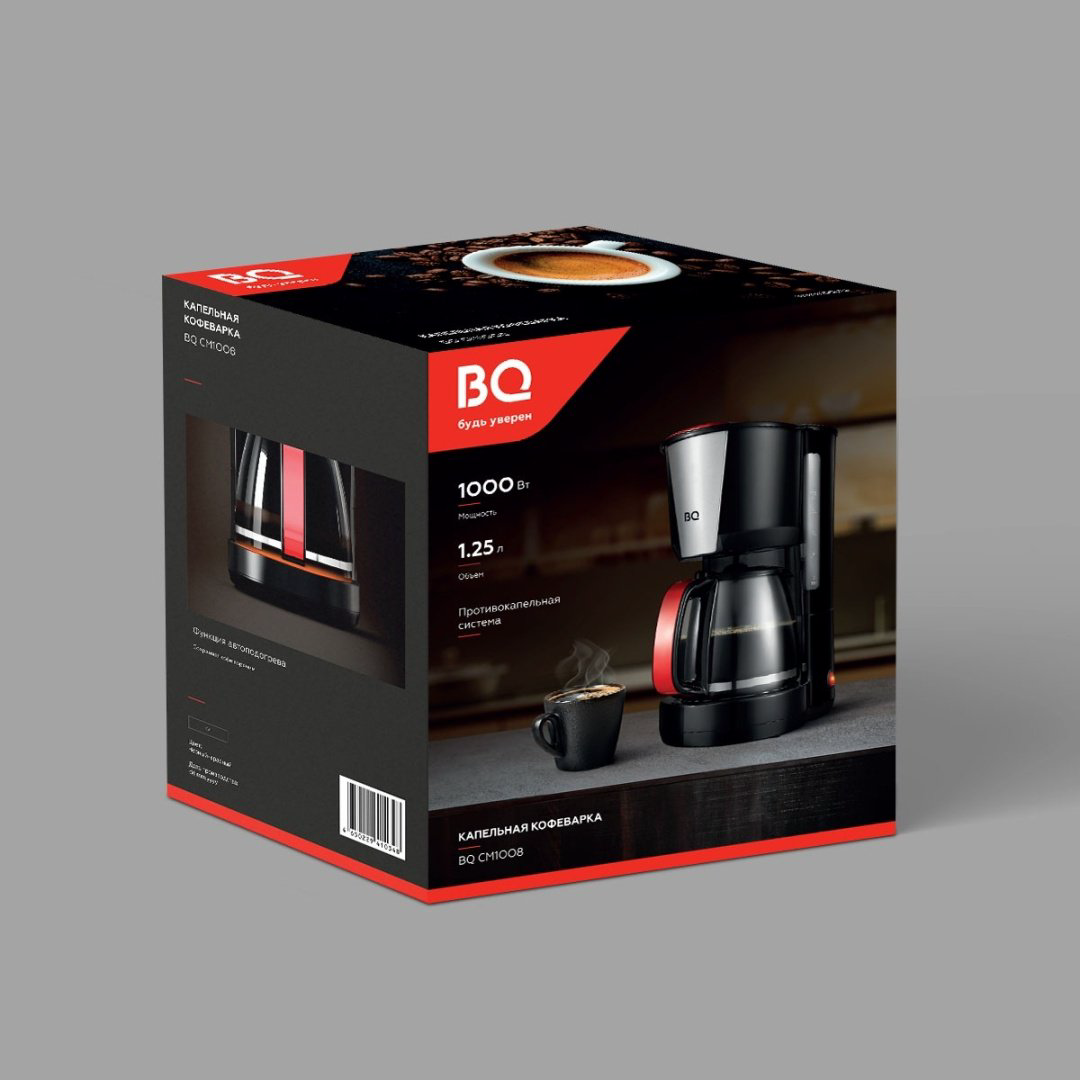 Кофеварка BQ CM1008 черный купить,NaN
