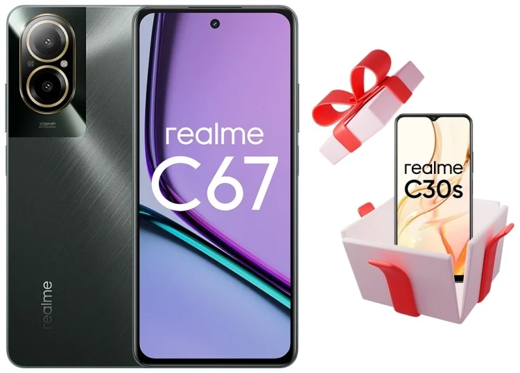 Смартфон Realme C67 4G 8/256Gb Black Rock + Подарок Cмартфон Realme C30s 4/64Gb