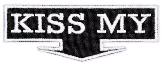 Нашивка для одежды «Kiss My...» (Юмор), вышитый патч в стиле рок, термоаппликация