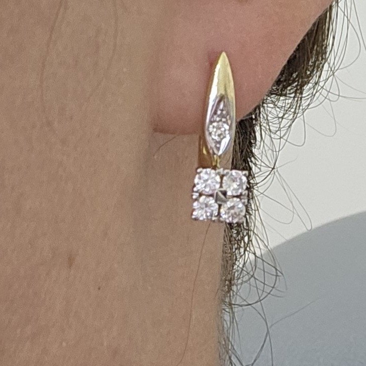 Серьги Deimantas 134001822 вес 3.36 г золото, бриллиант купить,NaN