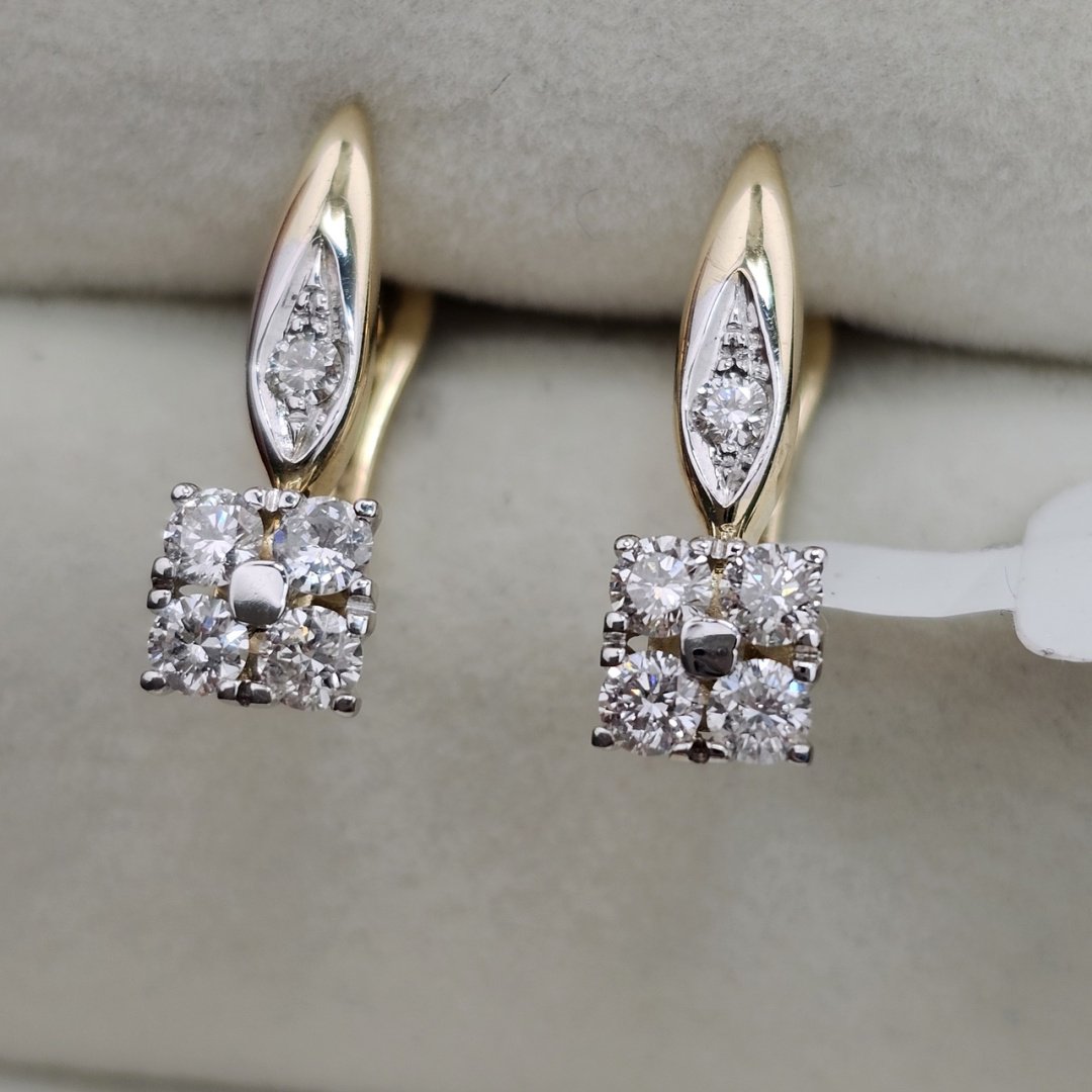 Серьги Deimantas 134001822 вес 3.36 г золото, бриллиант купить,NaN