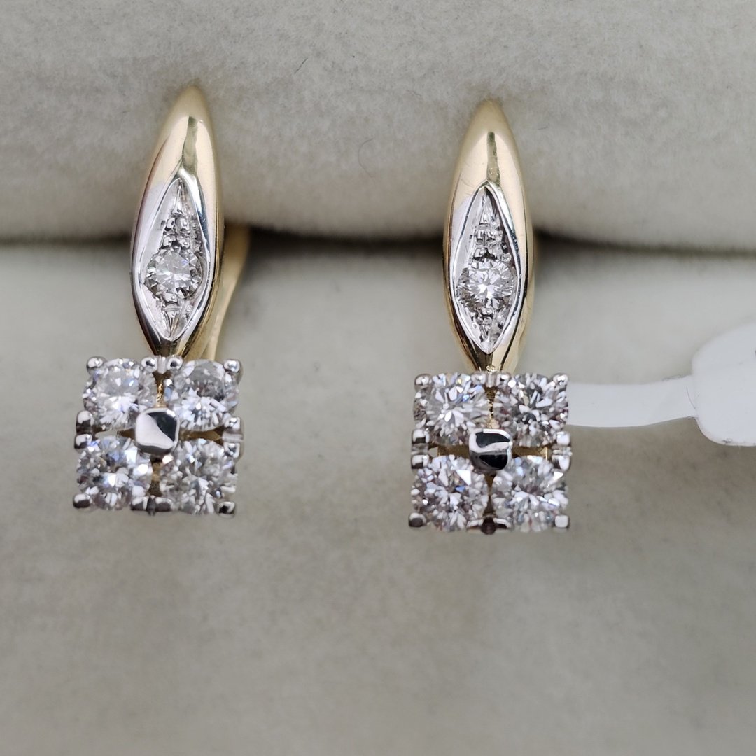 Серьги Deimantas 134001822 вес 3.36 г золото, бриллиант купить,NaN