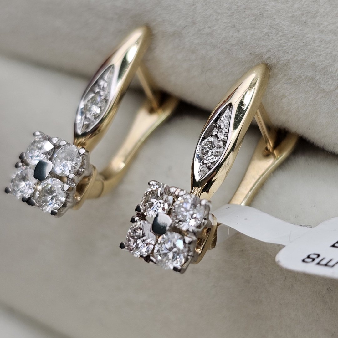 Серьги Deimantas 134001822 вес 3.36 г золото, бриллиант купить,NaN