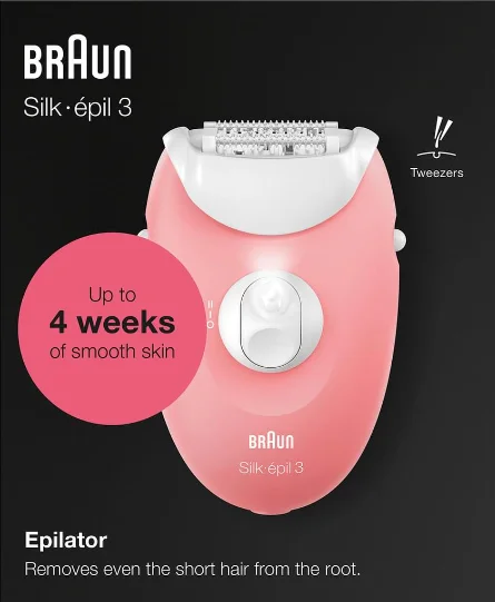 Эпилятор Braun Silk-epil 3 3-176 розовый - ForteMarket Эпилятор Braun Silk-epil 3 3-176 розовый купить,0